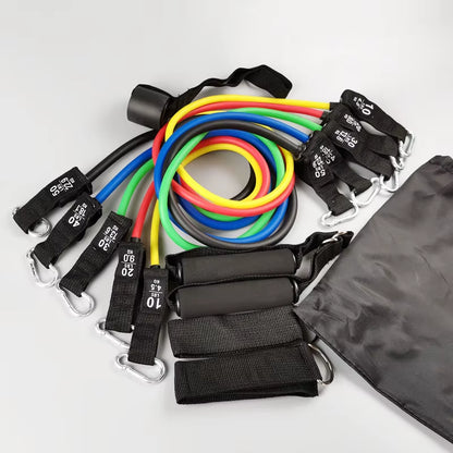 11 Pcs/Set Tension Rope Elastic Multifunctional Tension Belt Set Fitness Tension Rope Men'S and Women'S Training Ropes